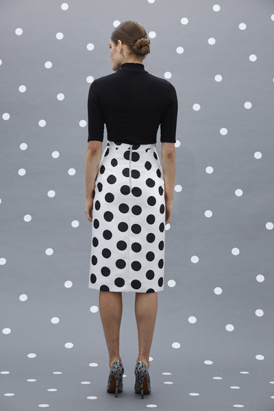 Circle Stamp Pencil Skirt