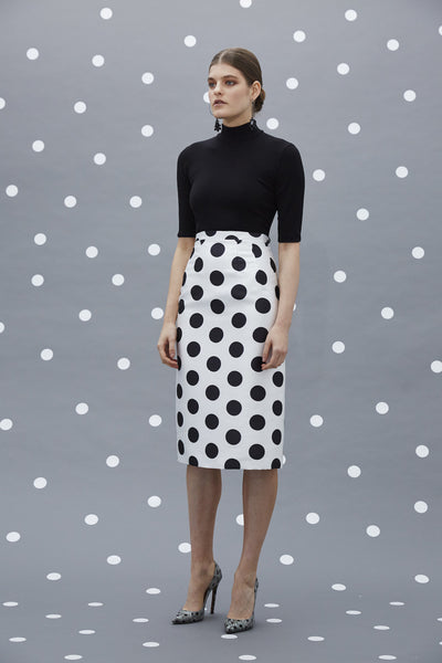 Circle Stamp Pencil Skirt
