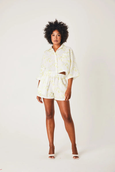 Linen Cropped Shirt- Ms Hadimi Lover