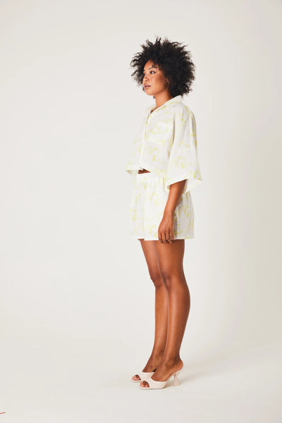 Linen Cropped Shirt- Ms Hadimi Lover