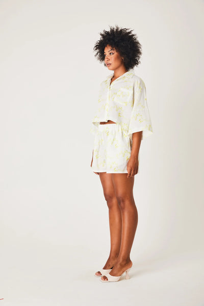 Linen Cropped Shirt- Ms Hadimi Lover