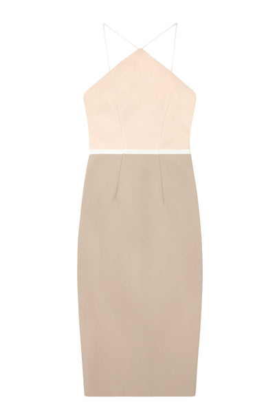 Shoestring Angle Shift Dress- Stone