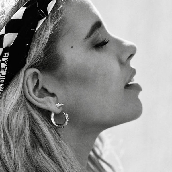 The Spike Jonze Succulent Hoop Earring- Silver