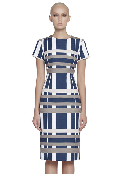 Neutral Lattice Tee Dress