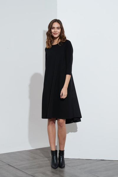 Woven Back Dress- Black