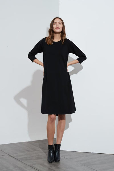 Woven Back Dress- Black