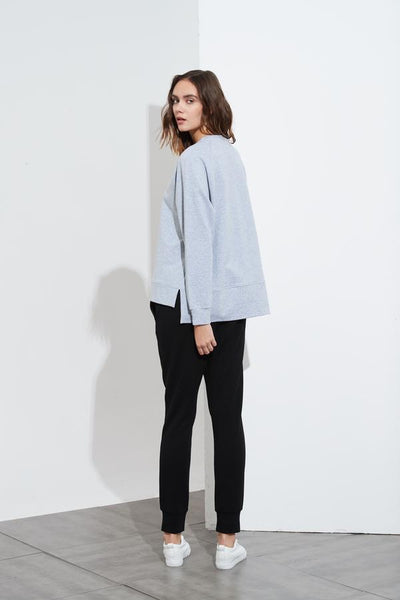 Embossed Sweat- Grey Marle