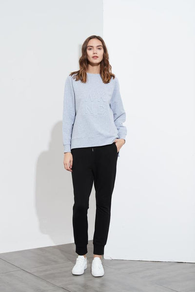 Embossed Sweat- Grey Marle