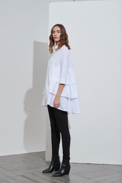 3/4 Triple Layer Shirt- White