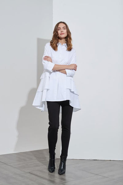 3/4 Triple Layer Shirt- White