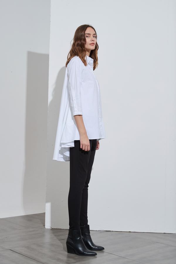 Cotton Swing Back Shirt- White
