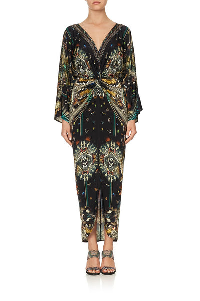 Long Split Front Twist Dress- Maternal Instinct