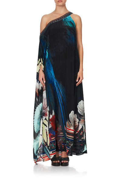 One Shoulder Kaftan W/ Neckband- Night Flight