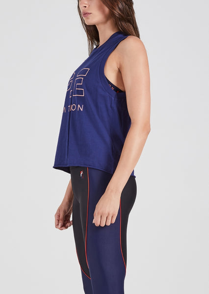 Throw In The Towel Tank- Navy