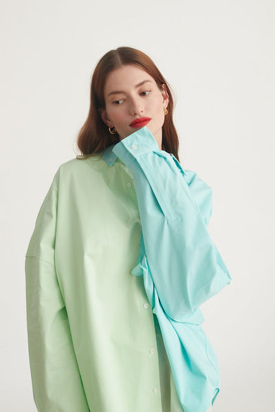 Henrietta Shirt in Lime/Blue