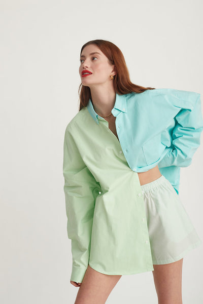 Henrietta Shirt in Lime/Blue