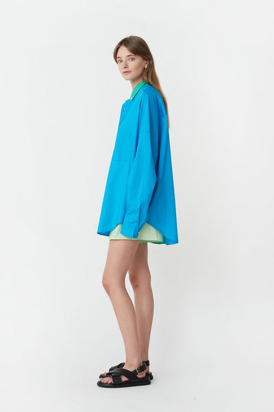 Henrietta Shirt in Green/Blue