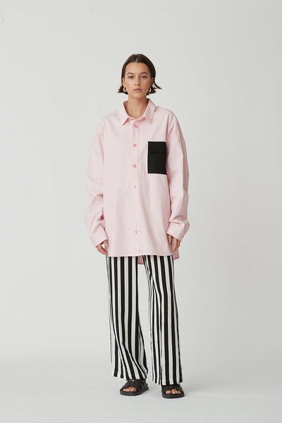 George Shirt in Pink/Black