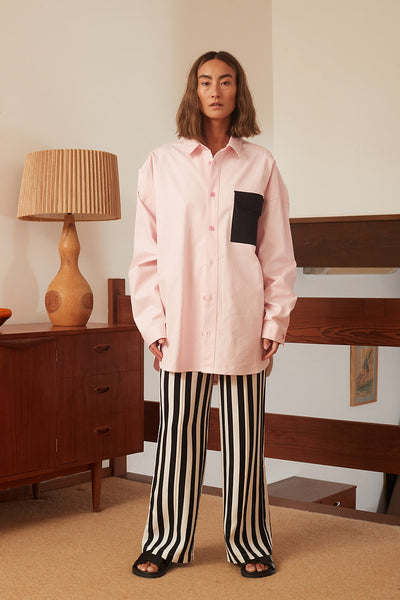 George Shirt in Pink/Black