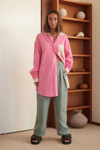 Pascal Shirt In Fuchsia/Cream