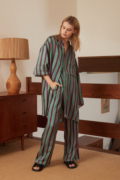 Dillon Shirt in Green/Fuschia