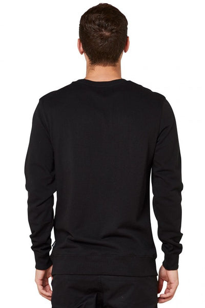 Script Embossed Crew- Black