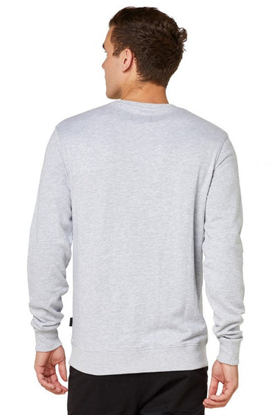 Script Embossed Crew- Grey Marle
