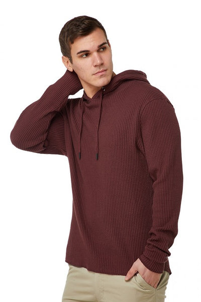From The Inside Waffle Hoodie- Crushed Berry