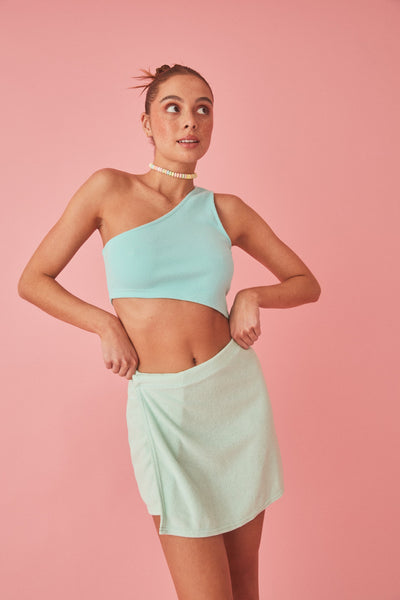 TERRY SNAP SKIRT - MINT