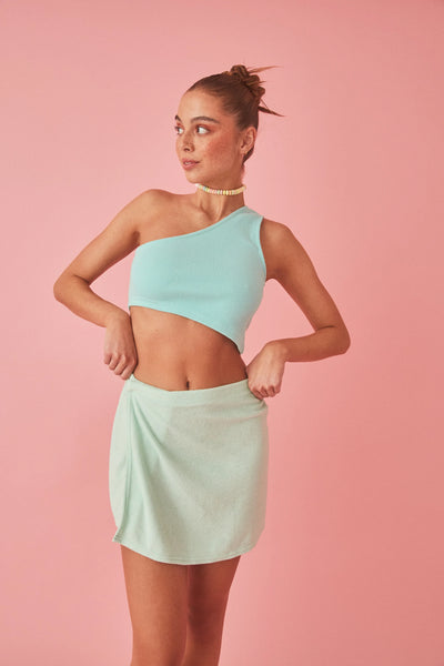 TERRY SNAP SKIRT - MINT