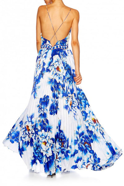 Pleated Slip Dress- Ring Of Roses