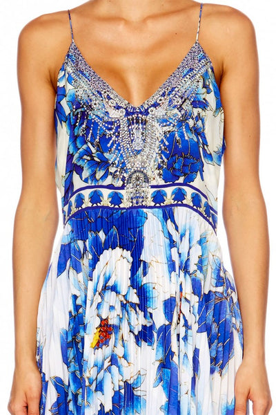 Pleated Slip Dress- Ring Of Roses