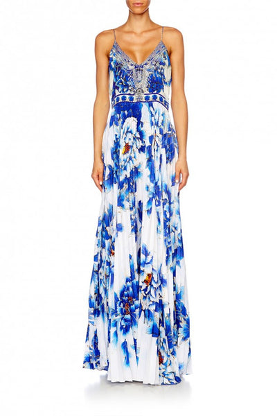 Pleated Slip Dress- Ring Of Roses