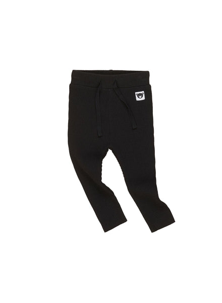 Black Rib Legging- Black