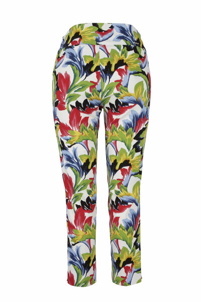 Leafy White Crop Pant