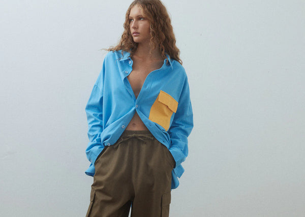 George Shirt In Cyan