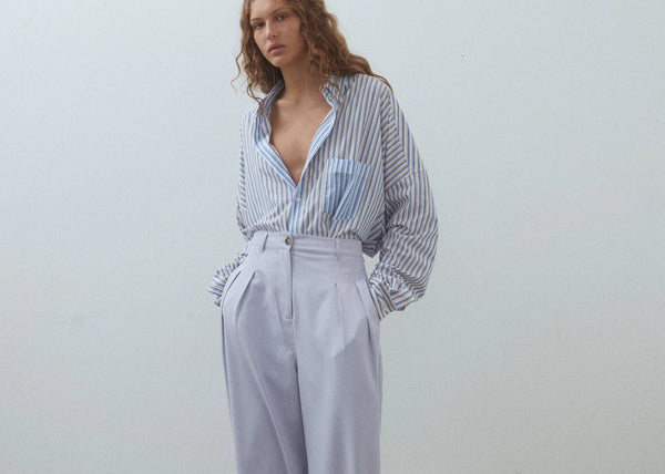 Mia Shirt in Marigold/Blue