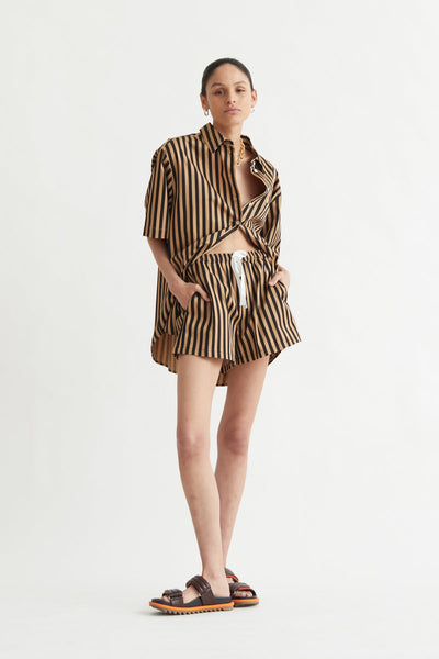 Bobby Shirt In Latte/Black