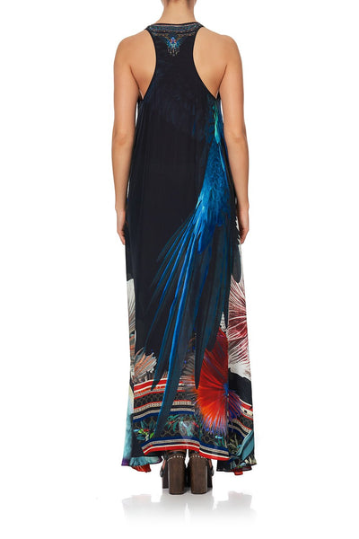 V Neck Racerback Dress- Night Flight