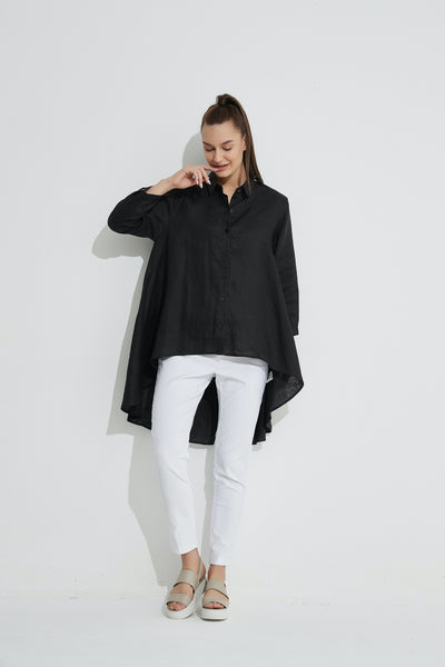 Drop Side Shirt- Black