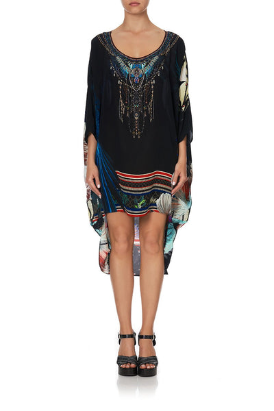 Scoop Back Hem Dress- Night Flight