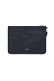 Zip Top Clutch- Solid Black