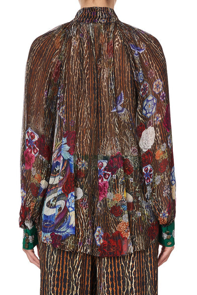 Raglan Button Up Shirt- Jewel of Jupiter