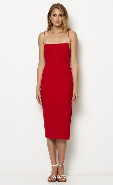 Marvellous Midi Dress- Red