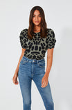Aspen Puff Sleeve Tee- Leopard
