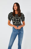 Aspen Puff Sleeve Tee- Leopard