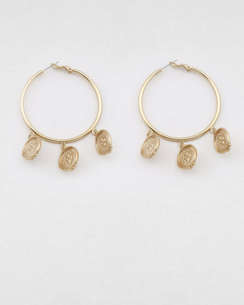 Agnes Coin Hoop Earring