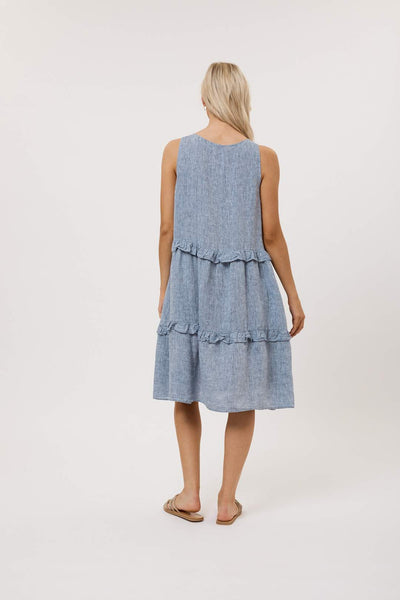 Sleeveless Toffee Dress- Marine