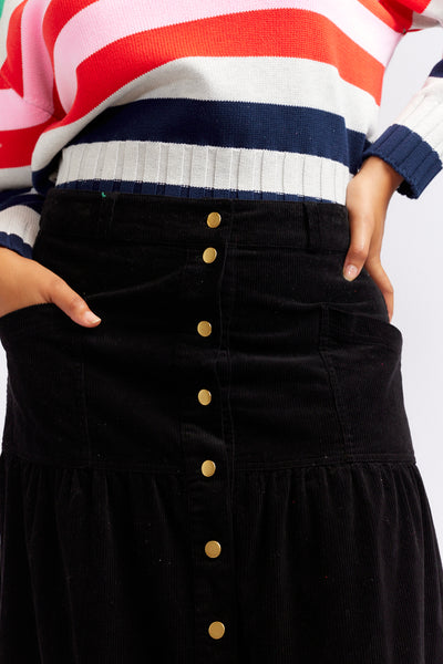LOTUS BLACK CORD SKIRT