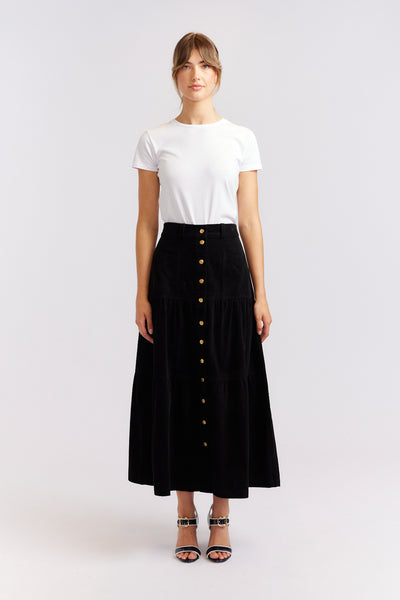 LOTUS BLACK CORD SKIRT